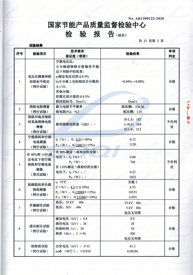 高低压试验报告-S11-1250平罗平罗平罗油浸式变压器-2.jpg